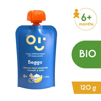 BEGGS Smoothie s ovocím jogurtom a ovsenými vločkami 6m+ BIO 120 g