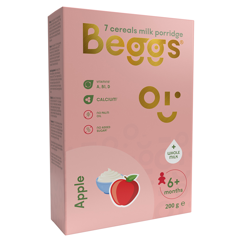 BEGGS Mliečna 7zrnná kaša jablko 200 g kúpite na Mojalekaren.sk