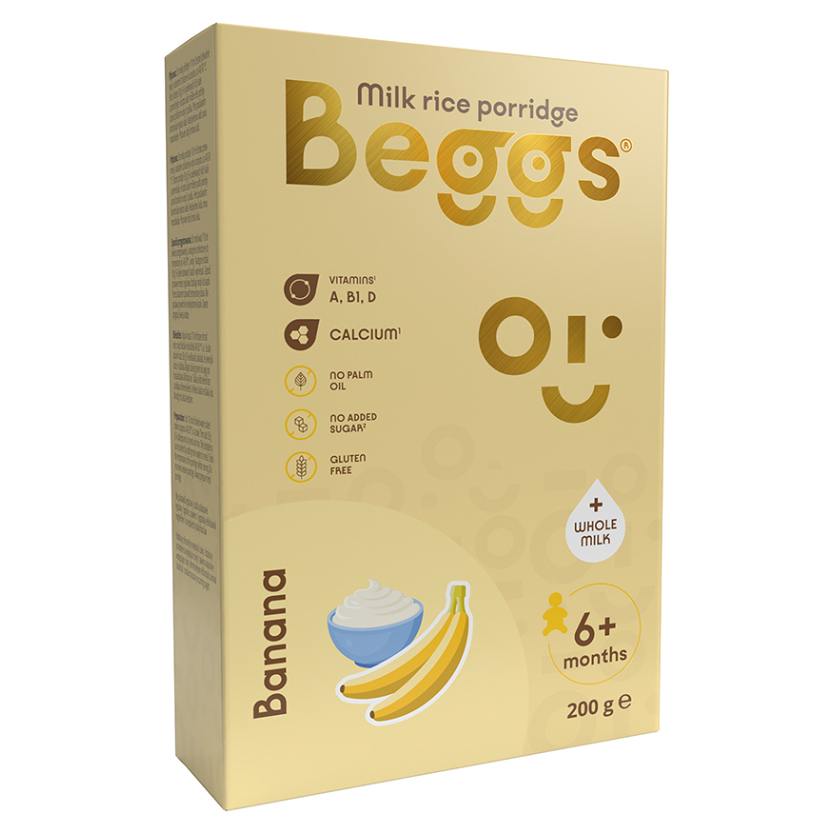 BEGGS Mliečna ryžová kaša banánová 200 g kúpite na Mojalekaren.sk