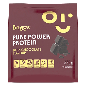 BEGGS Pure Power Protein Dark Chocolate 550 g (Na energi, pri únave) - Viaczložkové
