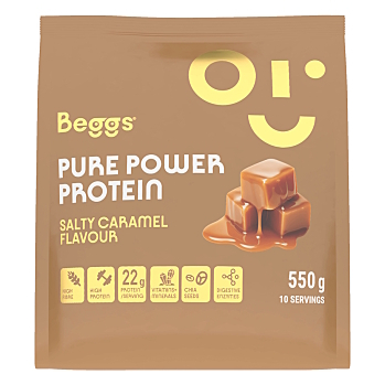 BEGGS Pure Power Protein Salty Caramel 550 g (Na energi, pri únave) - Viaczložkové