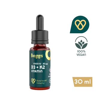 BEGGS Vitamin D3 1000 IU + K2 20 μg 30 ml (Vitamín D) - Viaczložkové, Lipozomálny - obrázok 2/4