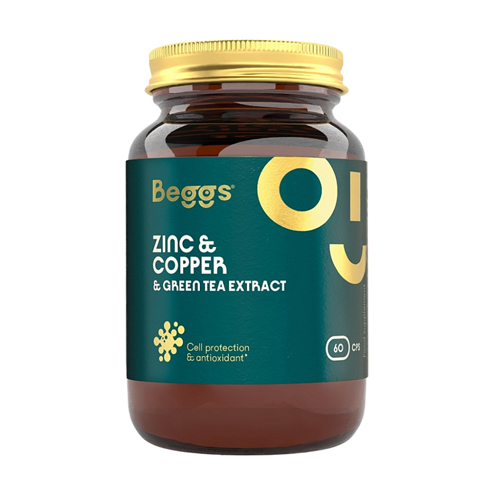 BEGGS Zinc + Copper + Green tea extract 60 kapsúl