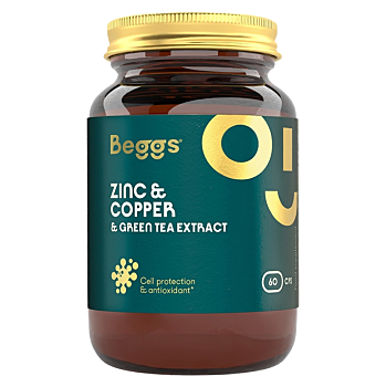 BEGGS Zinc + Copper + Green tea extract 60 kapsúl (Viaczložkové) - Viaczložkové