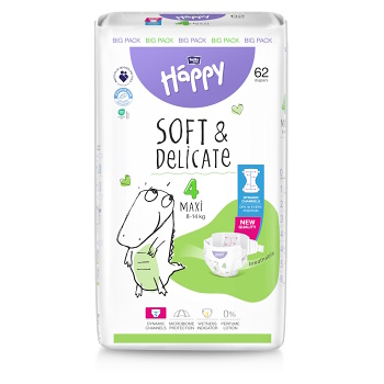 BELLA HAPPY Baby maxi 62 kusov (Plienky 4 (7 - 18 kg))