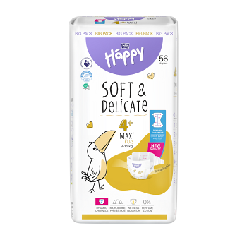 BELLA HAPPY Baby maxi plus 56 kusov (Plienky 4 (7 - 18 kg))