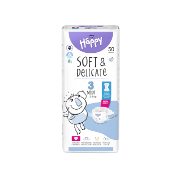 BELLA HAPPY Baby midi 50 kusov (Plienky 3 (4 - 10 kg))