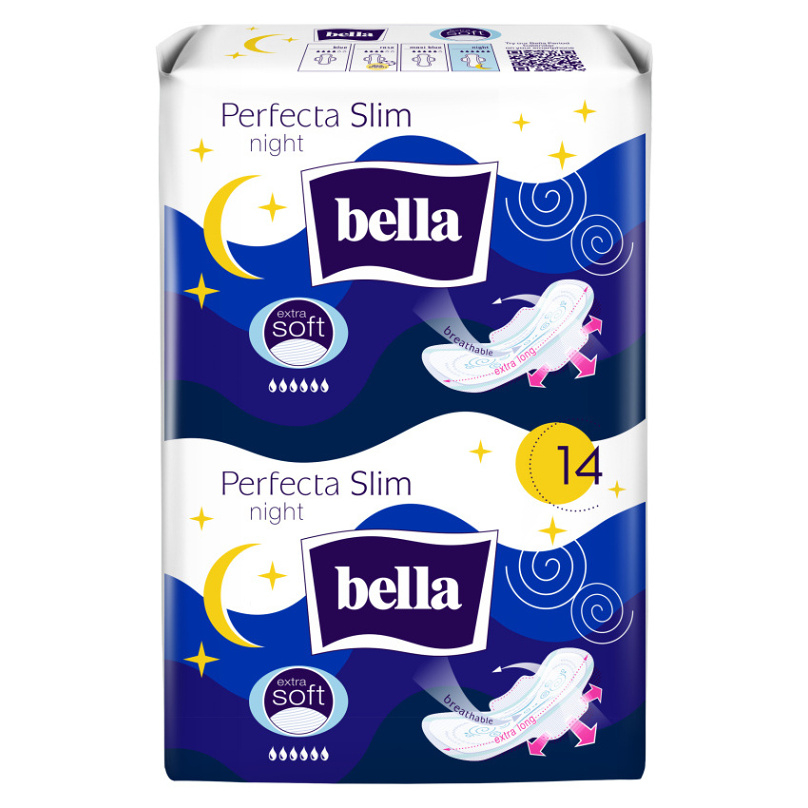 BELLA Perfecta Slim Night Extra Soft Hygienické nočné vložky s krídelkami 14 ks