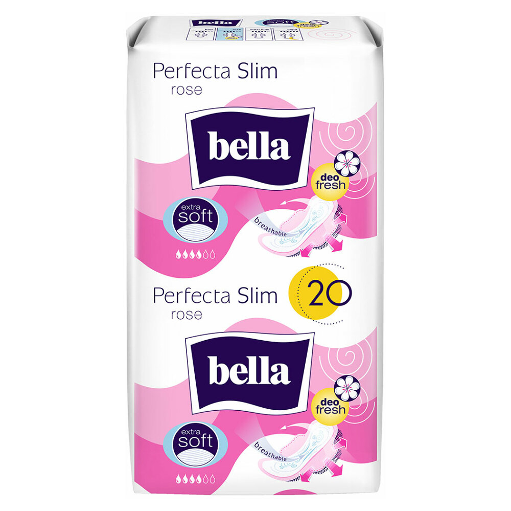 BELLA Perfecta Slim Rose Hygienické parfumované vložky s krídelkami 20 ks