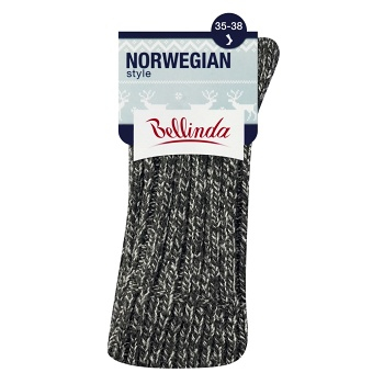 BELLINDA Dámske a pánske zimné ponožky 35-38 čierny melír 1 kus