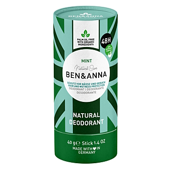 BEN & ANNA Tuhý dezodorant BIO Mint 40 g (Prírodné dezodoranty a antiperspiranty) - Prírodné