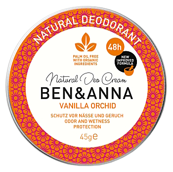 BEN&ANNA Tuhý dezodorant v tégliku Vanilka a orchidea 45 g (Prírodné dezodoranty a antiperspiranty)