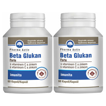 PHARMA ACTIV Beta Glukan Forte vitamín C a zinok 2 x 60 kapsúl
