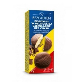 BEZGLUTEN Piškóty v belgickej čokoláde bez lepku 80 g