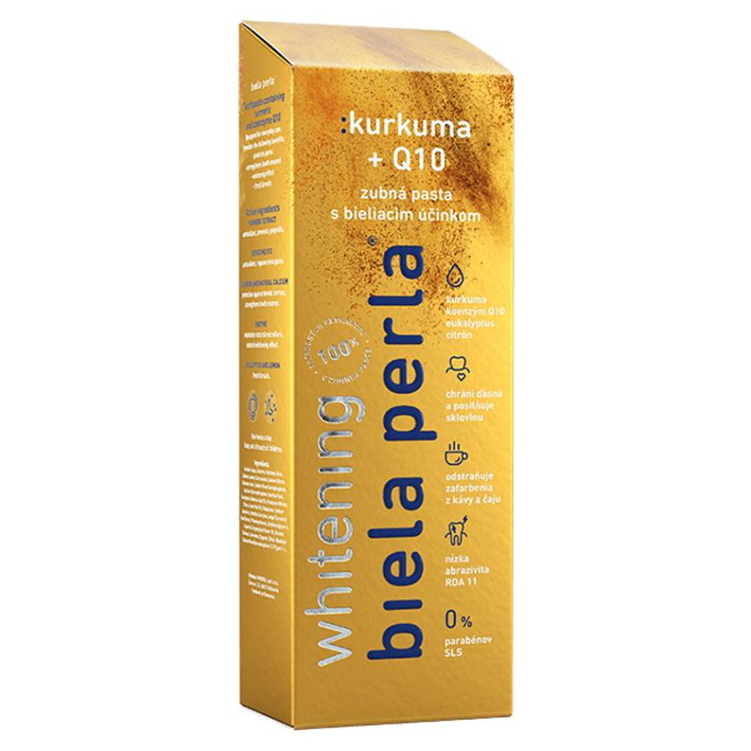 Biela perla, zubná pasta s obsahom Kurkumy + Q10, 75ml kúpite na Mojalekaren.sk