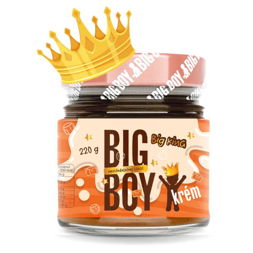 Big Boy Big King Krém s lískovými ořechy s mlékem a karamelem orechová nátierka 220 g