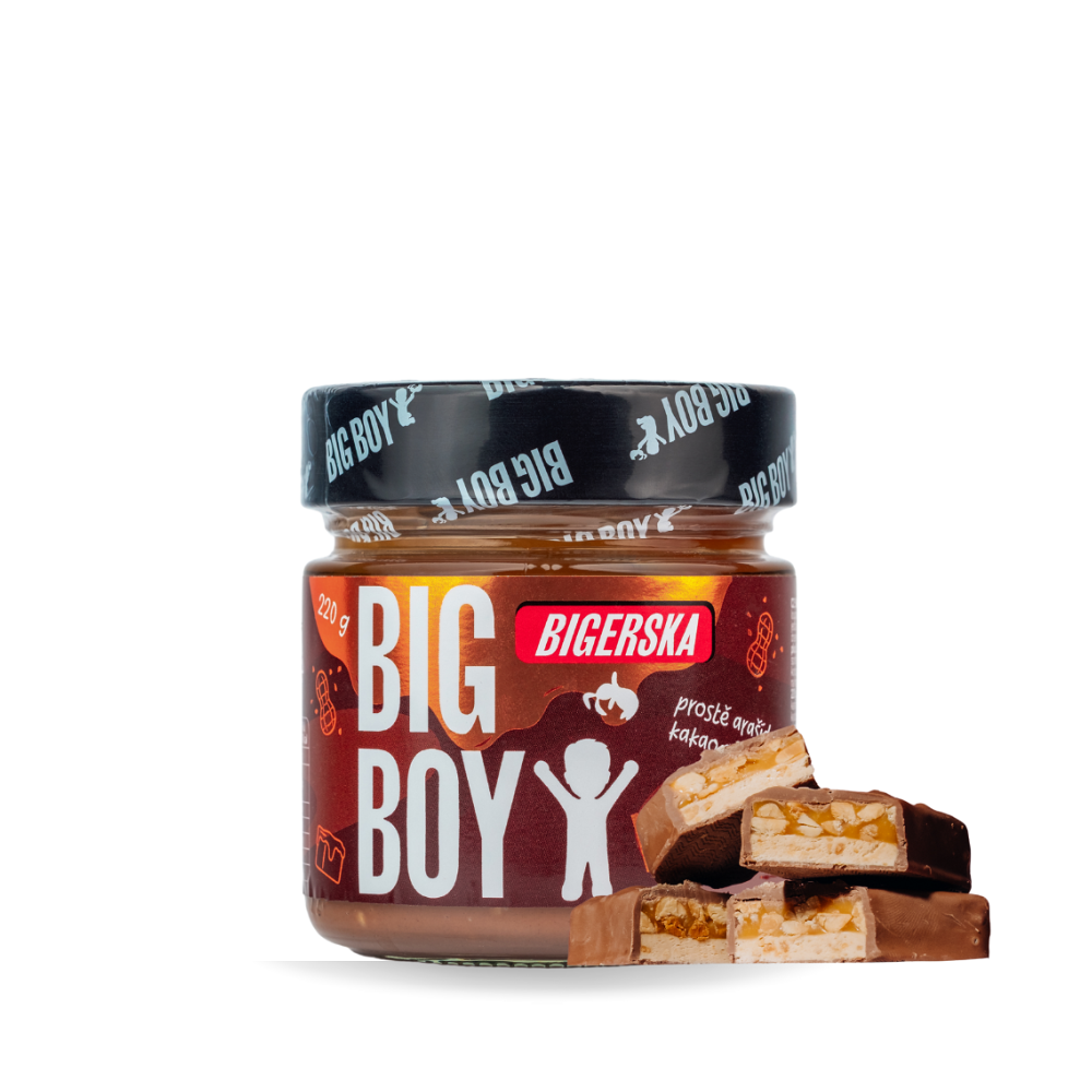 BIG BOY Bigersky arašidový krém s kakaom a slaným karamelom 220 g
