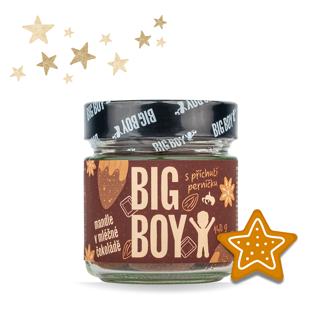 BIG BOY Mandle v mliečnej čokoláde s perníkovým korením 140 g