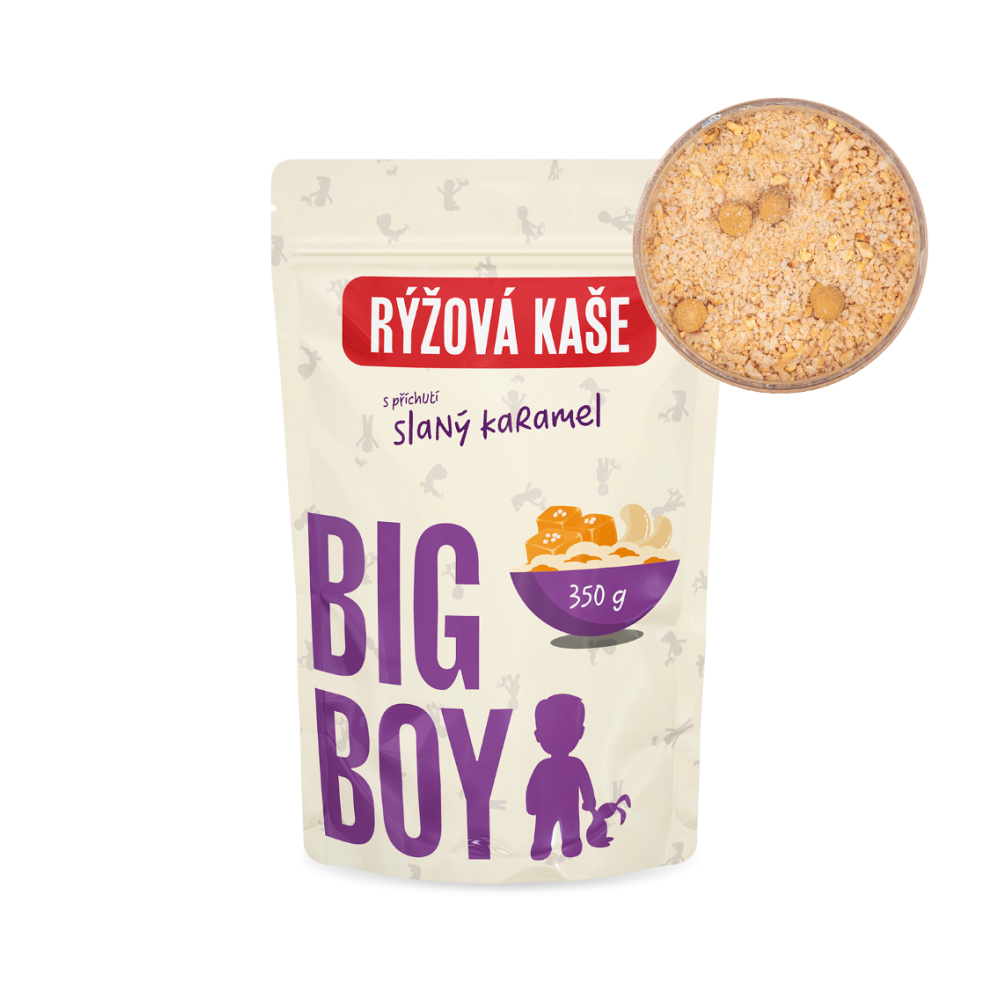 Big Boy Rice Porridge Eko varianta ryžová kaša bez lepku príchuť Sweet and Salty caramel flavour 350 g