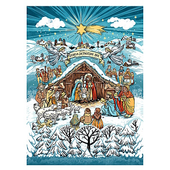 FAIR TRADE Adventný kalendár s vianočnými motívmi betlehem BIO 75 g (Čokolády) - Mliečne