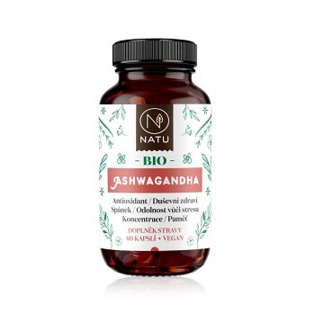 NATU Ashwagandha BIO 60 kapsúl (Antioxidanty) - Prírodné, BIO, Jednodruhové