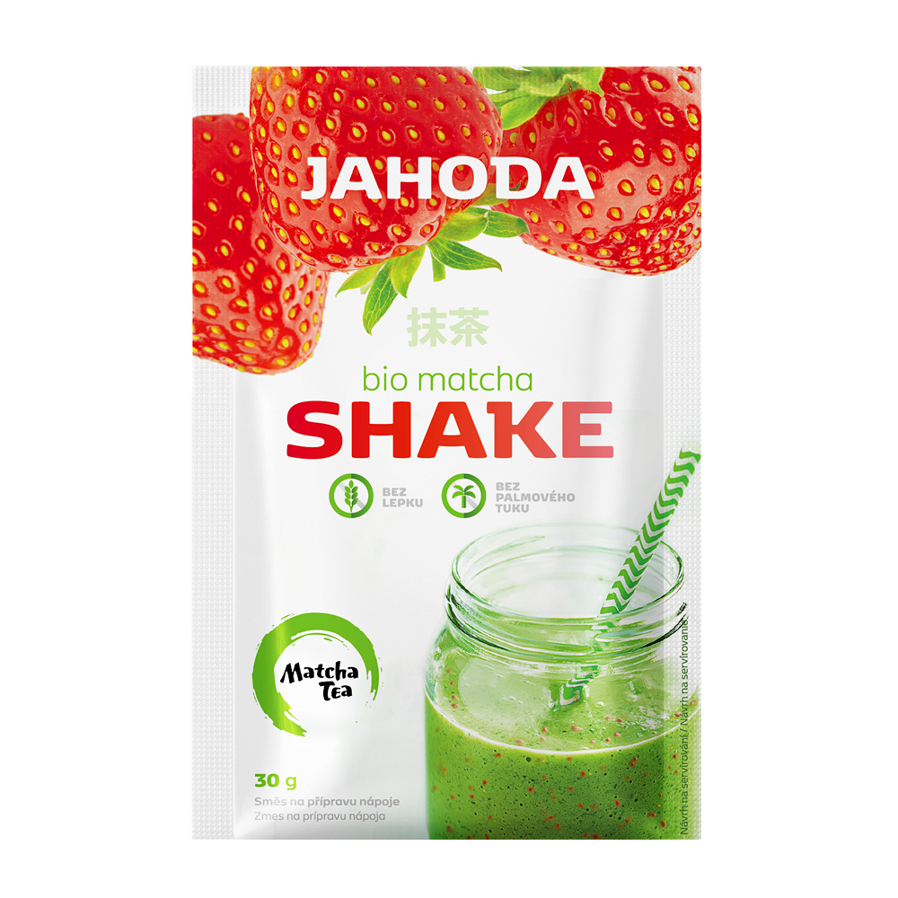 Matcha Tea Matcha Shake BIO prášok na prípravu nápoja s matchou príchuť Strawberry 30 g