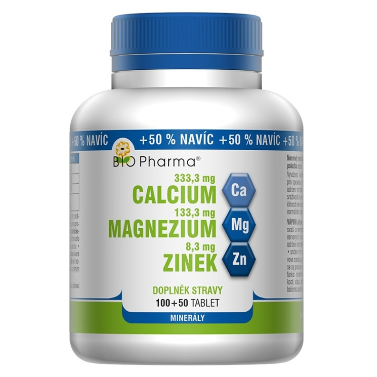 BIO PHARMA Calcium + Magnesium + Zinok 100+50 tabliet kúpite na Mojalekaren.sk
