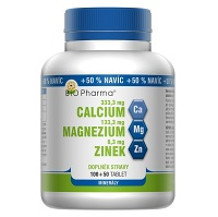 BIO PHARMA Calcium + Magnesium + Zinok 100+50 tabliet