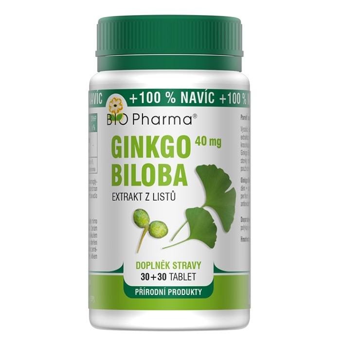 BIO PHARMA Ginkgo Biloba extrakt 40 mg 30+30 tabliet