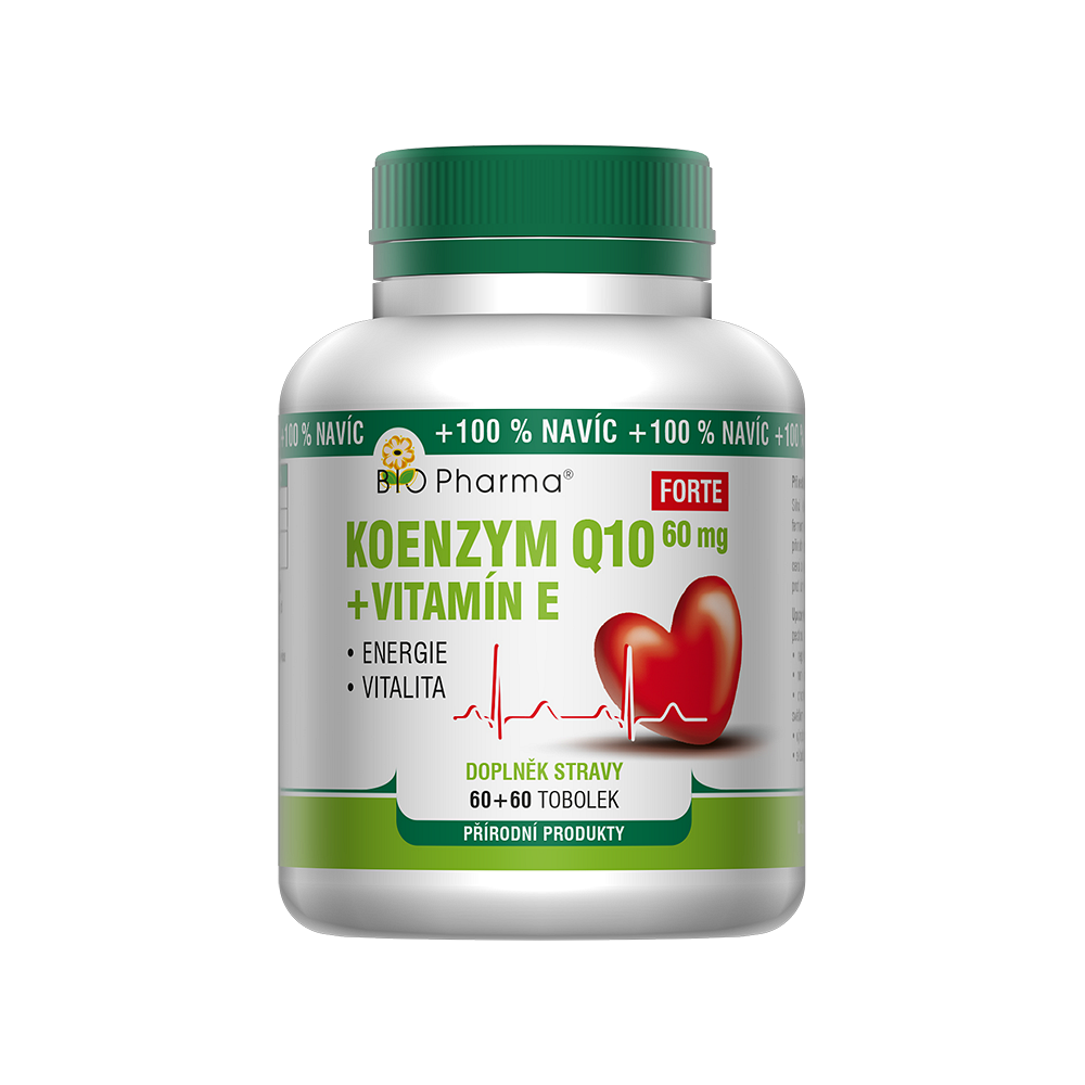 BIO PHARMA Koenzým Q10 Forte 60 mg + Vitamín E 60+60 kapsúl kúpite na Mojalekaren.sk