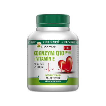 BIO PHARMA Koenzým Q10 Forte 60 mg + Vitamín E 60+60 kapsúl (Koenzym Q10)