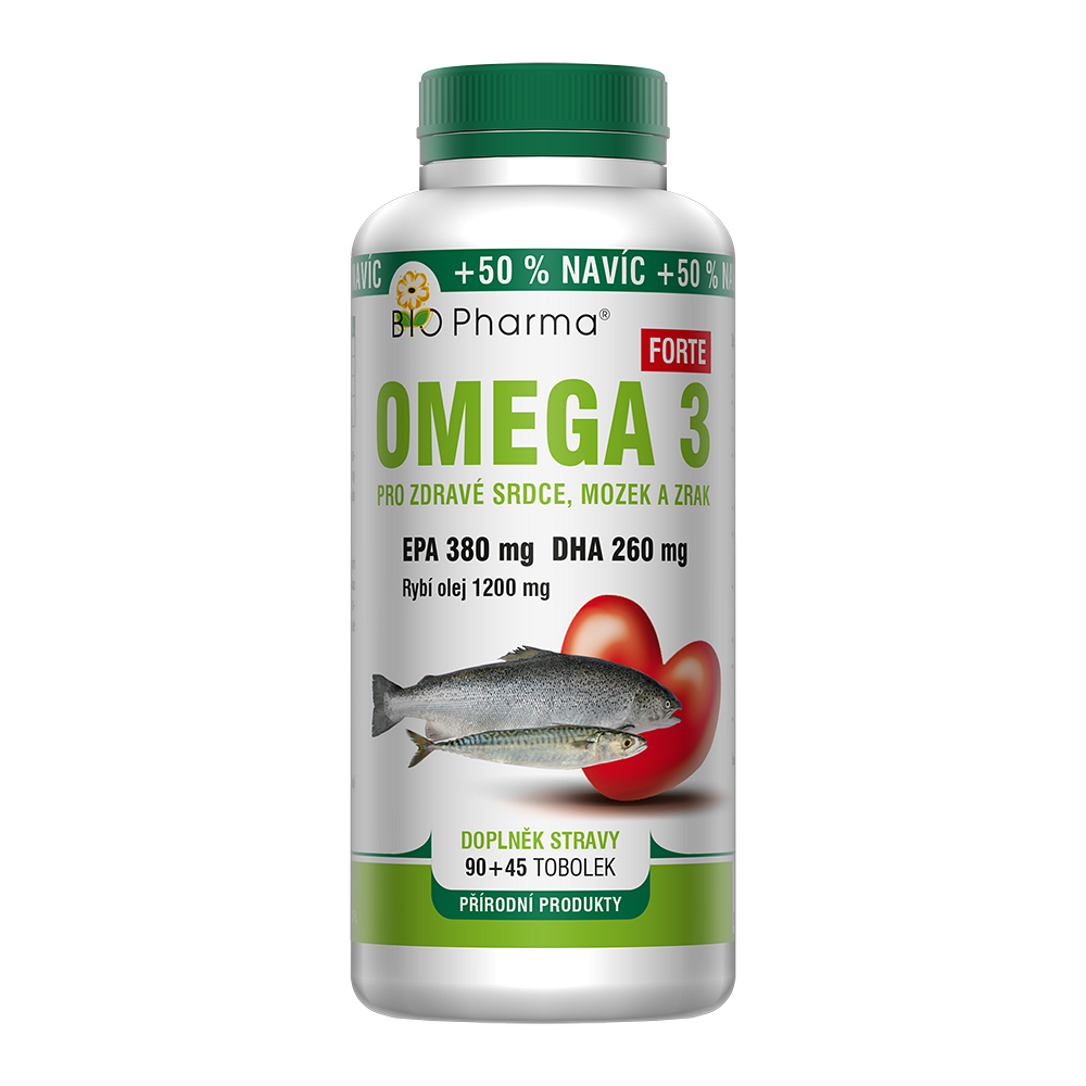 E-shop BIO PHARMA Omega 3 Forte 1200 mg + EPA + DHA 90 +45 kapsúl