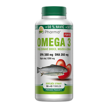 BIO PHARMA Omega 3 Forte 1200 mg + EPA + DHA 90 +45 kapsúl (Omega 3 a rybí olej) - Prírodné