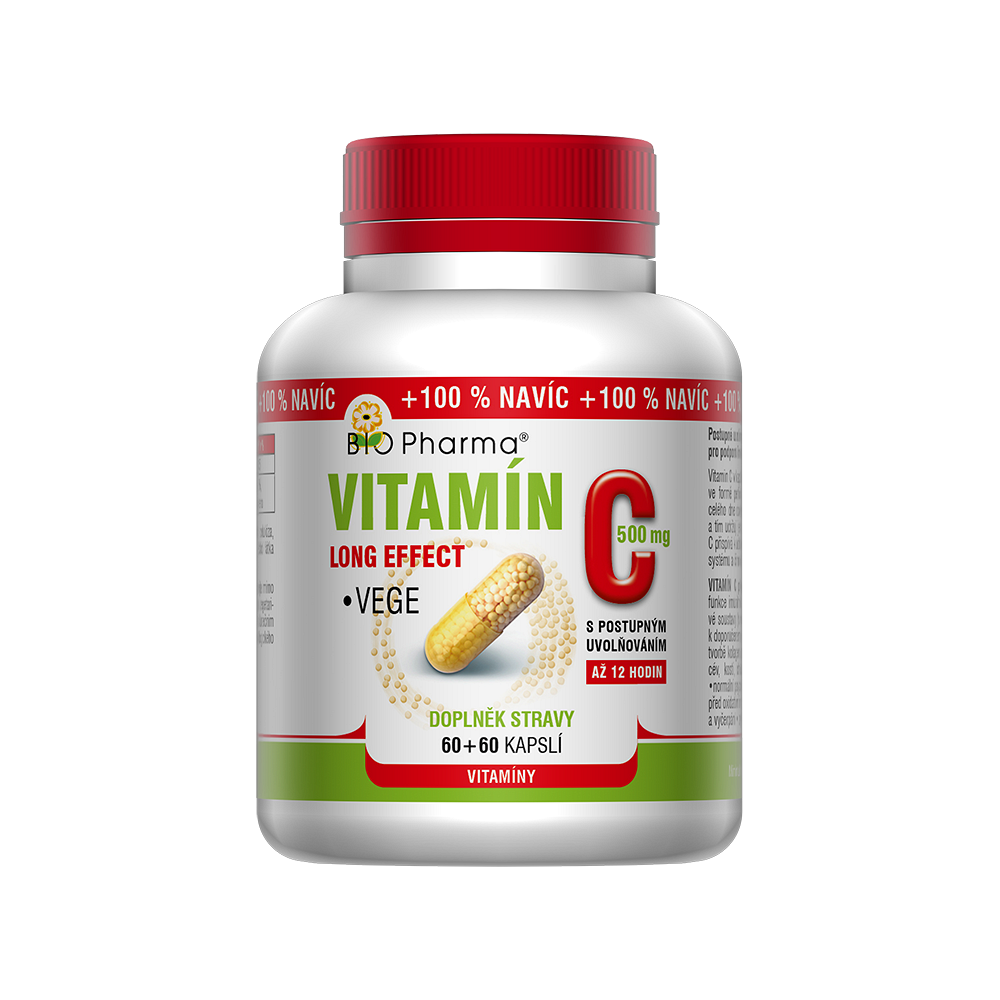 BIO PHARMA Vitamín C 500 mg long effect 60+60 kapsúl kúpite na Mojalekaren.sk