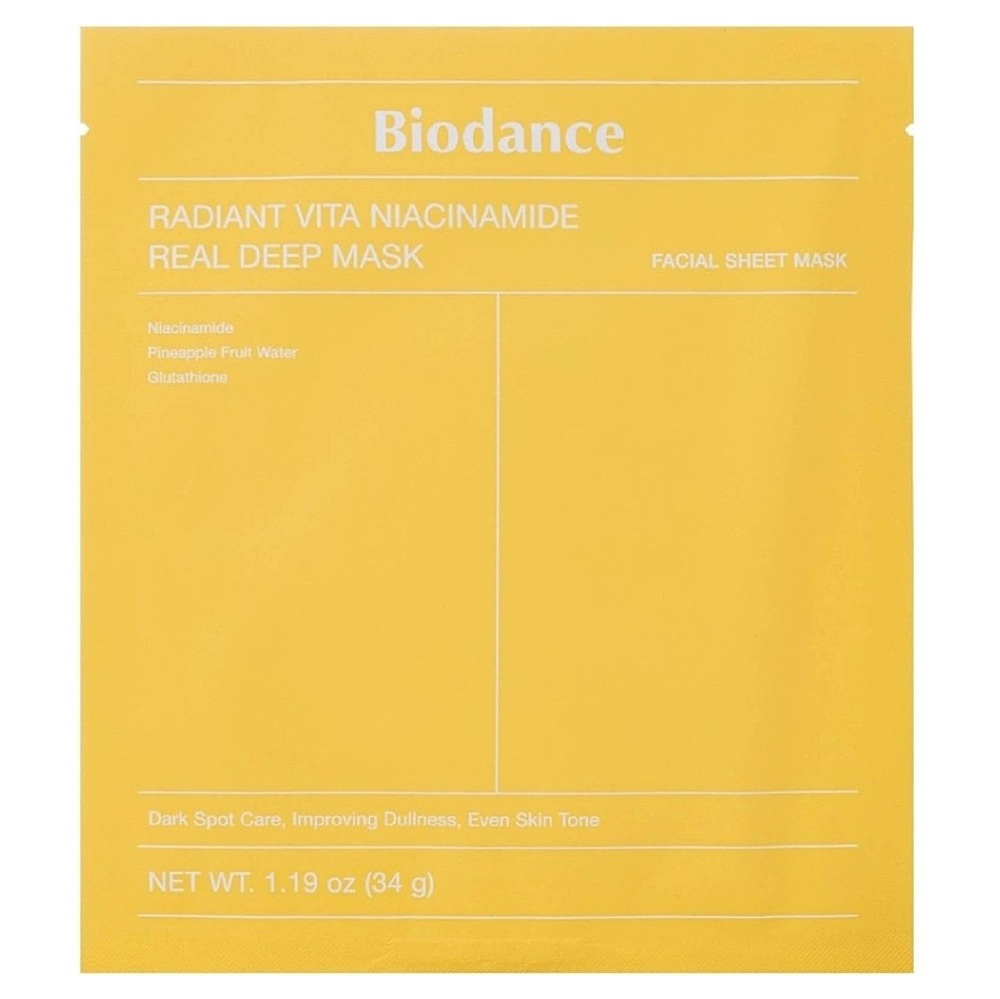 BIODANCE Radiant Vita Niacinamide Rozjasňujúca pleťová maska ​​34 g