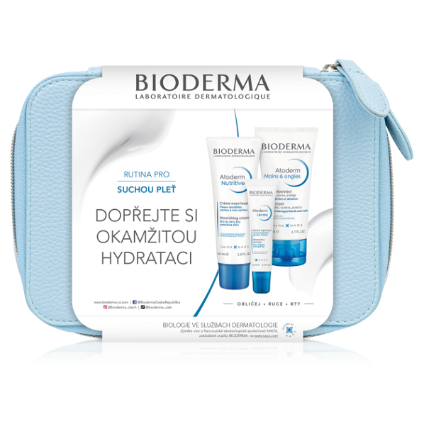 BIODERMA Atoderm pre suchú pleť Krém Ultra 200 ml, Krém na ruky & nechty 50 ml, Tyčinka na pery 4 g Darčekové balenie