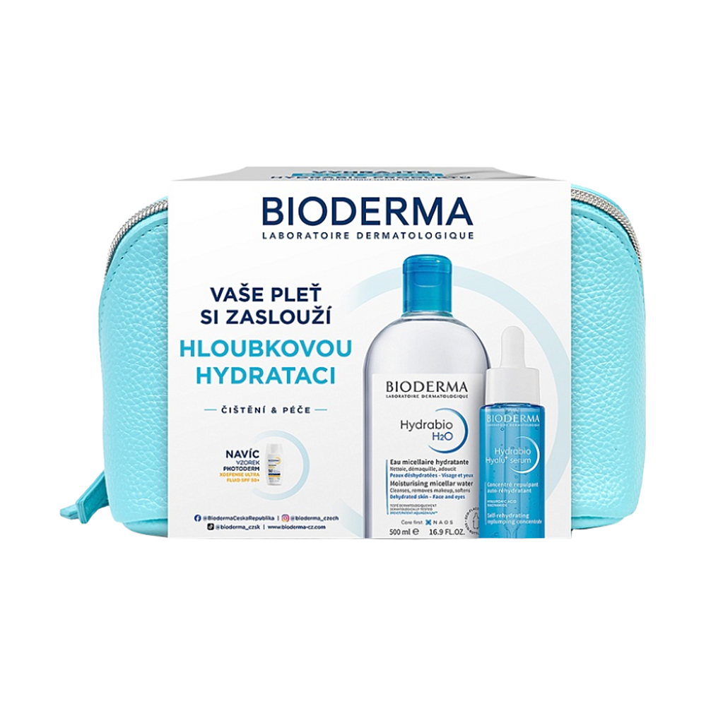 Bioderma Hydrabio H2O micelárna voda 500 ml + Hyalu+ sérum + vzorka 1 darčekový set