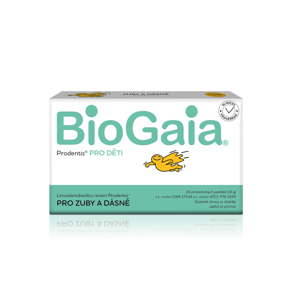 BioGaia Prodentis® PRE DETI pastilky pre zdravé zuby a ďasná pre deti Apple 20 ks