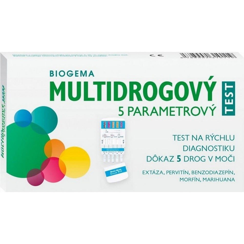 BIOGEMA Multidrogový 5 parametrový test na rýchlu diagnostiku 1 kus kúpite na Mojalekaren.sk