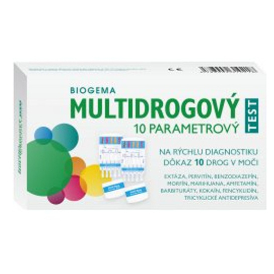 BIOGEMA Multidrogový test na stanovenie drog v moči 10 parametrový 2 ks kúpite na Mojalekaren.sk