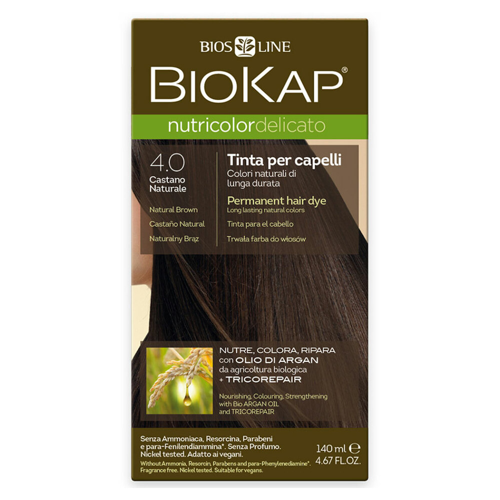 BIOKAP Farba na vlasy 4.0 Hnedá prirodzená 140 ml