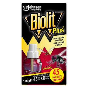 BIOLIT Plus Tekutá náplň citrón na komáre a muchy 30 nocí 27 ml