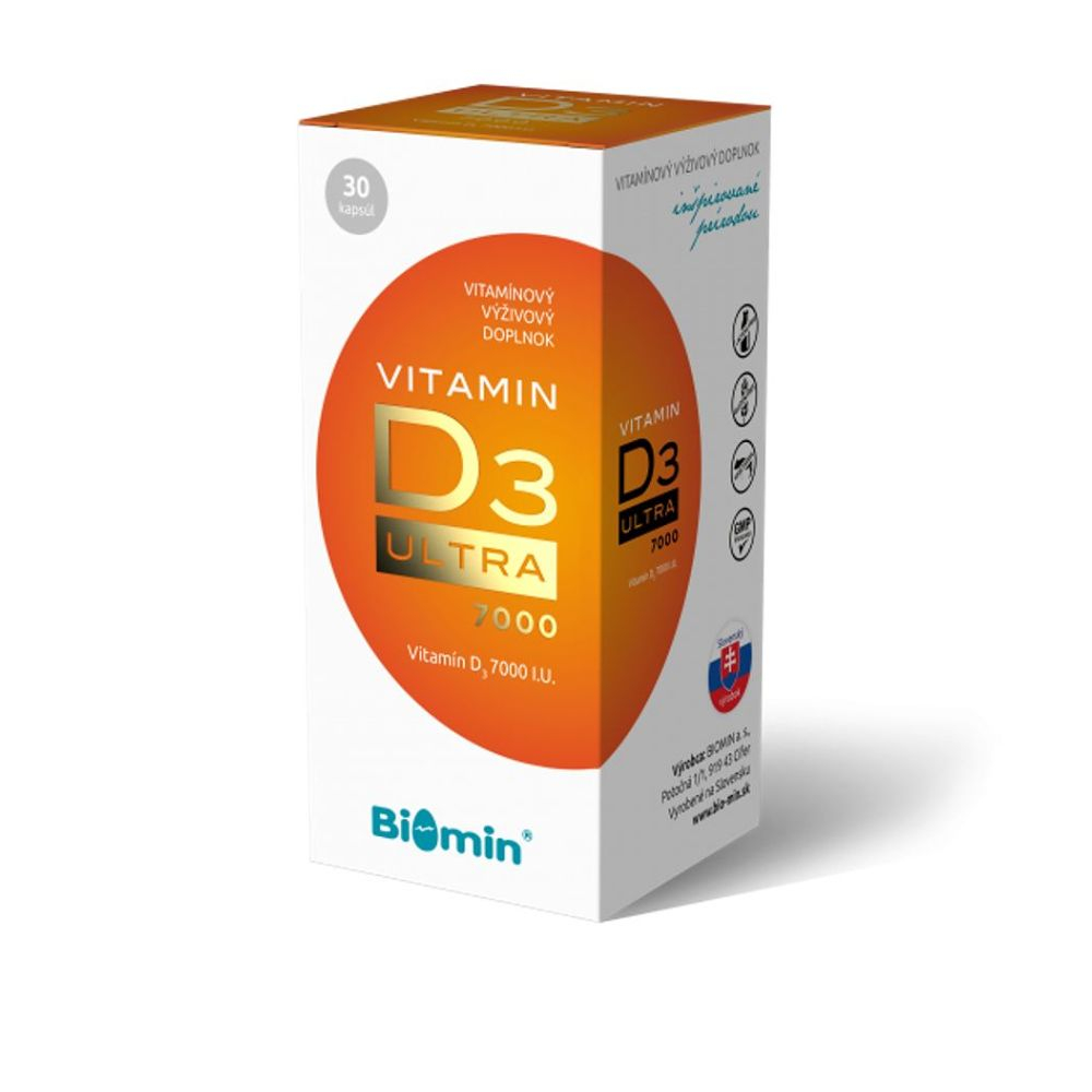 BIOMIN Vitamin D3 Ultra+ 7000 I.U. 30 tvrdých kapsúl