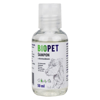 BIOPET Chlorhexidine šampón 4% 50 ml (Šampóny pre psov) - Antibakteriálne, Dezinfekčné