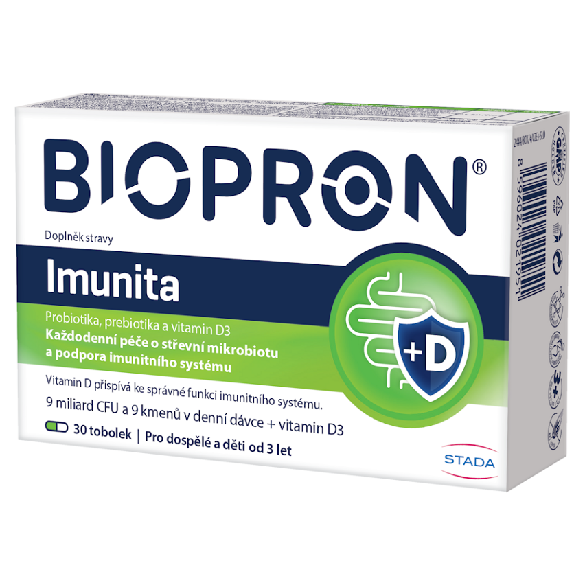 Biopron® 9 Immunity + vitamin D tobolky na ochranu črevnej mikroflóry 30 cps kúpite na Mojalekaren.sk