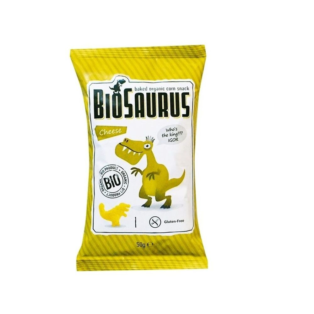 E-shop BIOSAURUS Bezlepkové kukuričné chrumky so syrom BIO 50 g