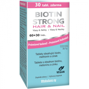 VITABALANS Biotin strong hair & nail 60 tabliet + 30 tabliet ZADARMO