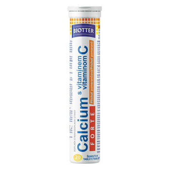 BIOTTER Calcium FORTE s vitamínom C pomaranč tablety 20 ks