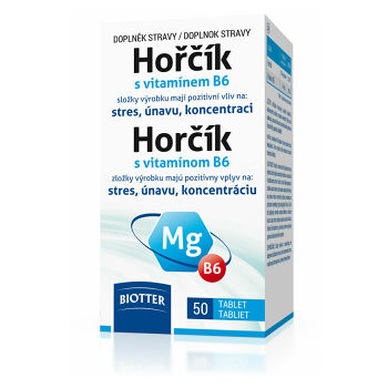 BIOTTER Horčík s vitamínom B6 50 tabliet
