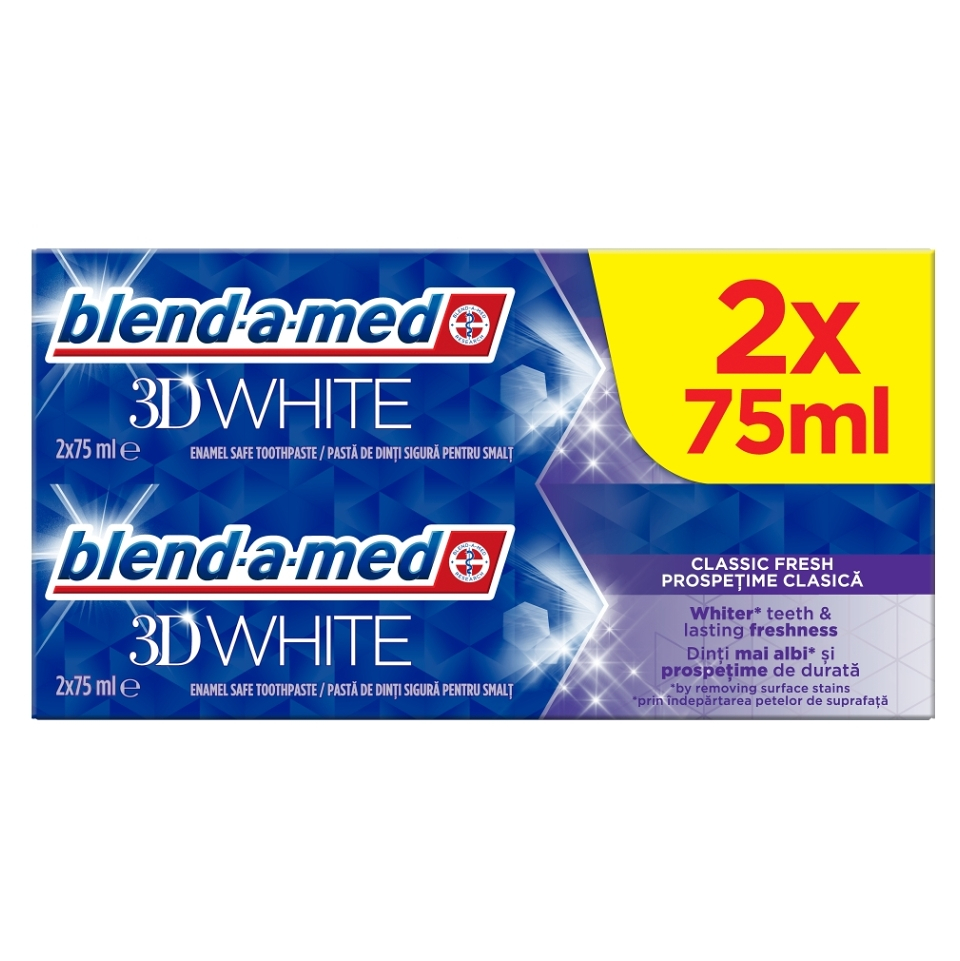 E-shop BLEND-A-MED Zubná pasta 3D White Classic Fresh 2 x 75 ml